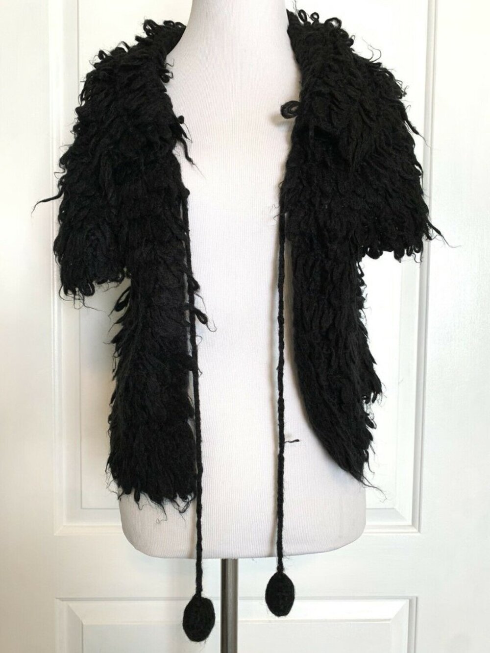 Women's Knit Black Open Front Cardigan Sweater Vest Fall Cozy Soft M